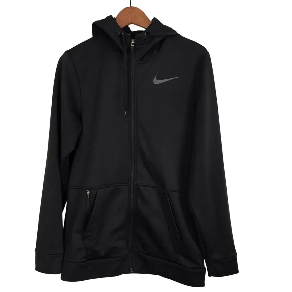Nike Therma Fit Full Zip Black Athletic Training Outdooe Activewear Hoodie S